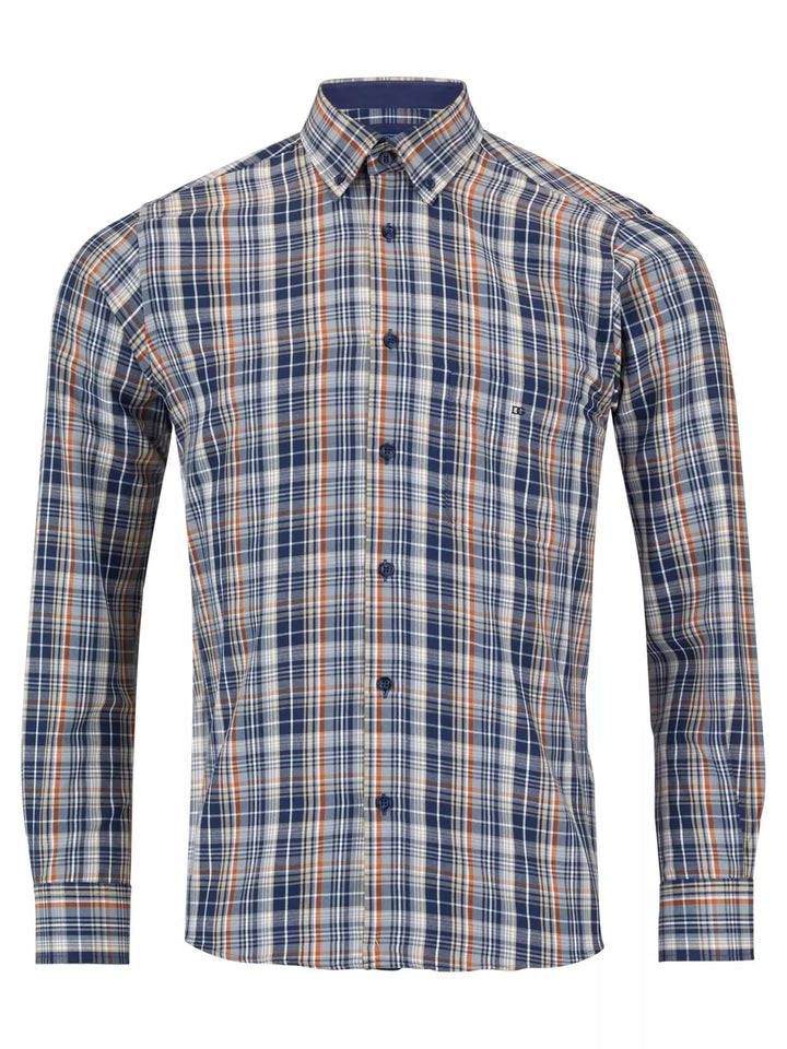 DG's Drifter Check Casual Shirt Dark Blue