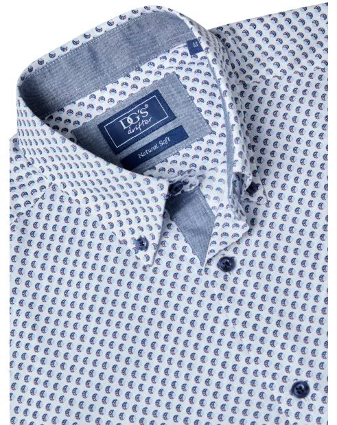 DG's Drifter Printed Casual Shirt Blue & White