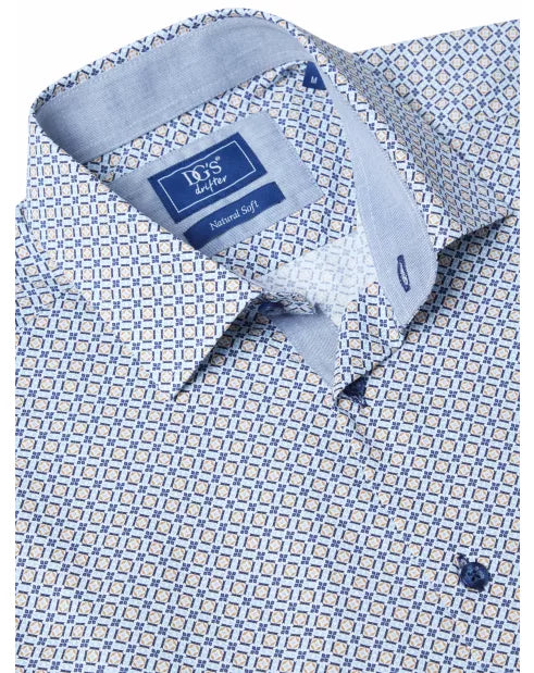 DG's Drifter Sky Blue Regular Long Sleeve Casual Shirt