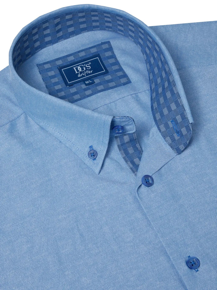 DG's Drifter Sky Blue Regular Short Sleeve Casual Shirt