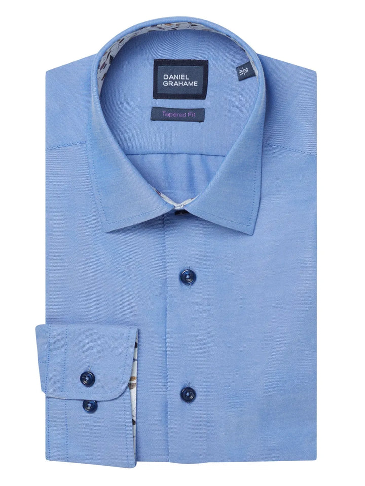 Daniel Grahame Blue Tapered Long Sleeve Semi-Formal Shirt