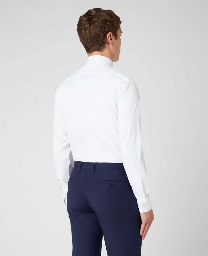 Remus Uomo Long Sleeve Formal Tapered Shirt White