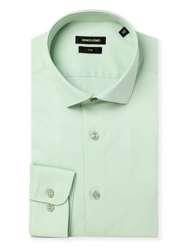 Remus Uomo Tapered Fit Formal Shirt Light Green