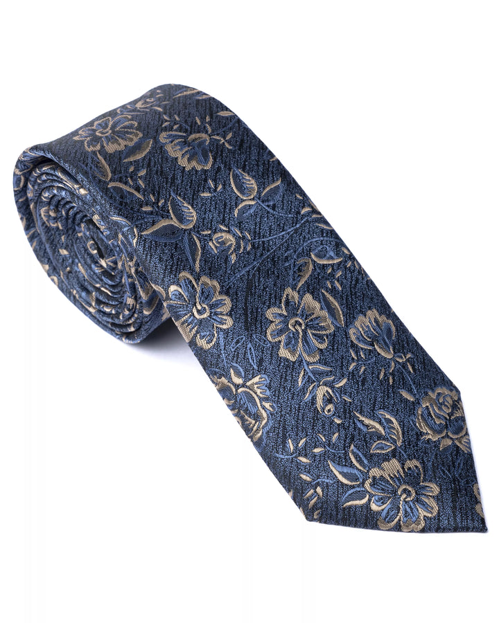 Remus Uomo Navy with Beige Details Tie & Pocket Square