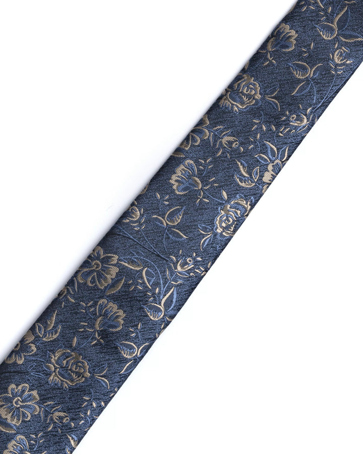 Remus Uomo Navy with Beige Details Tie & Pocket Square