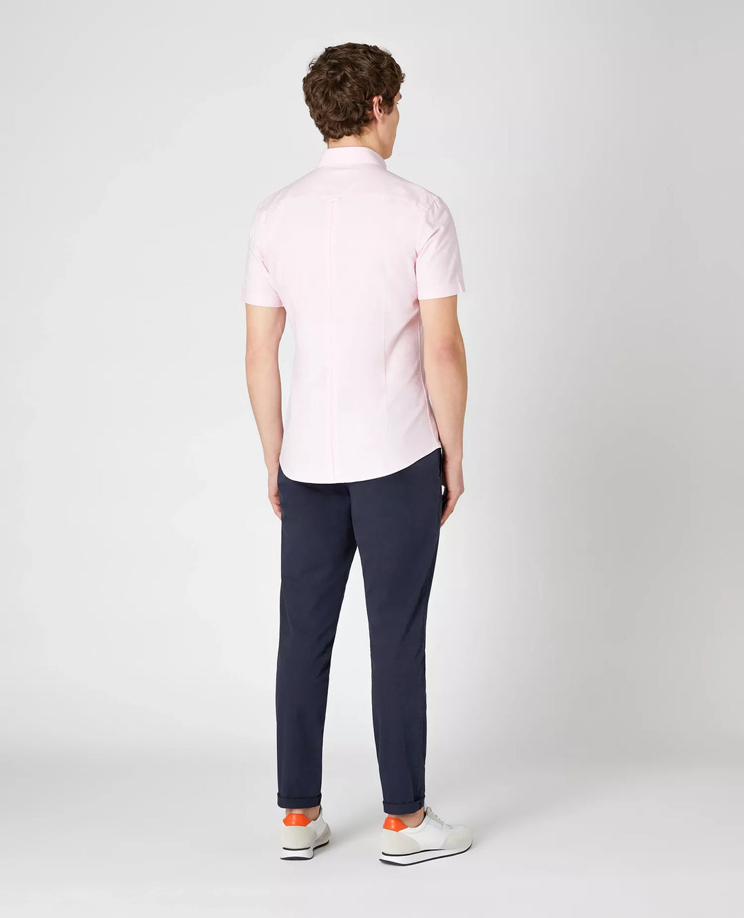 Remus Uomo Slim Fit Short Sleeve Oxford Shirt Pink image 4