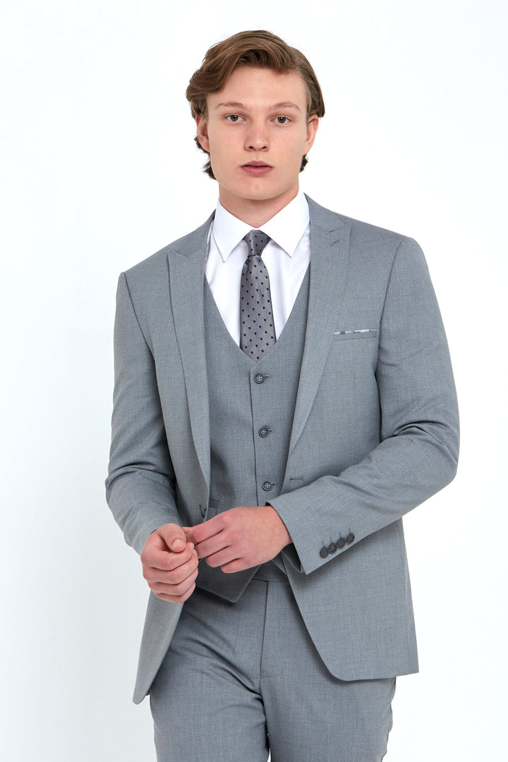 Benetti Antoine Silver 3 Piece Suit €275 image 3