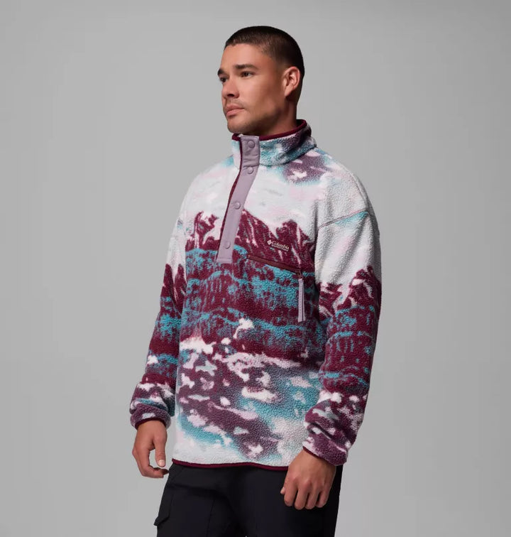 Helvetia II Printed Half Snap Fleece Rich Wine Sisters