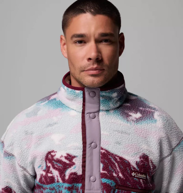 Helvetia II Printed Half Snap Fleece Rich Wine Sisters