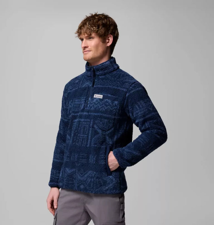 Helvetia Rugged Ridge Sherpa Half Zip Fleece Coll Navy Deschutes Days