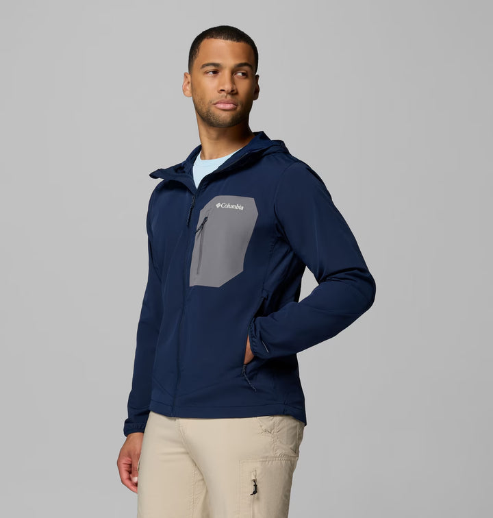 Columbia Men's Tall Heights III Hooded Softshell Jacket Collegiate Navy, City Grey