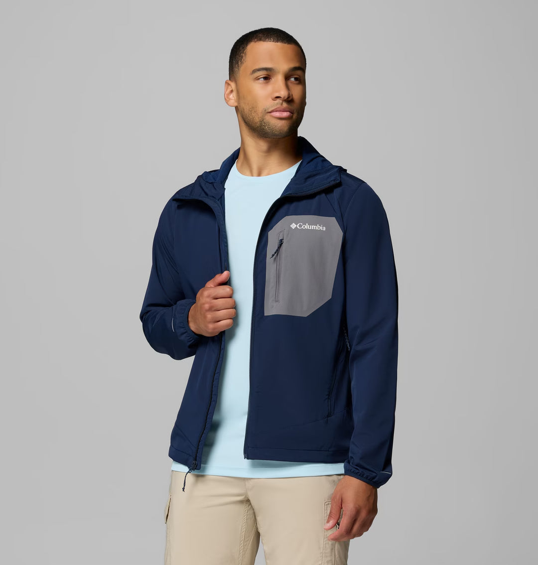 Columbia Men's Tall Heights III Hooded Softshell Jacket Collegiate Navy, City Grey