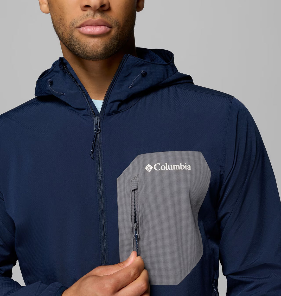 Columbia Men's Tall Heights III Hooded Softshell Jacket Collegiate Navy, City Grey
