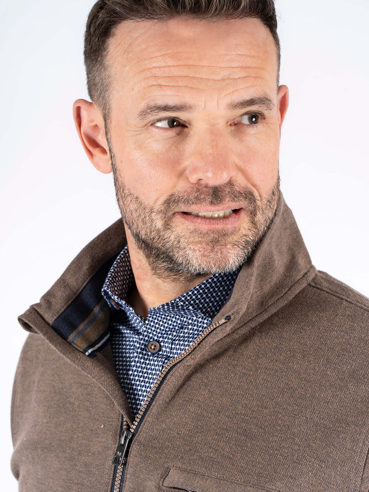 Pre End Leander Zip Sweatshirt Mid Brown