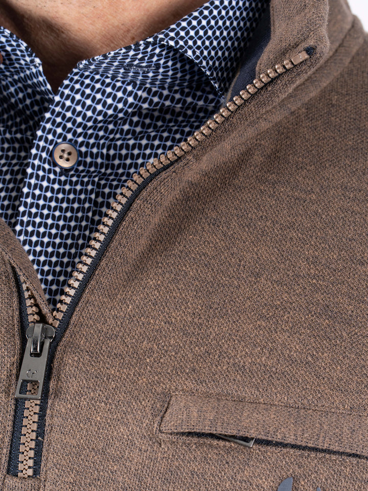 Pre End Leander Zip Sweatshirt Mid Brown