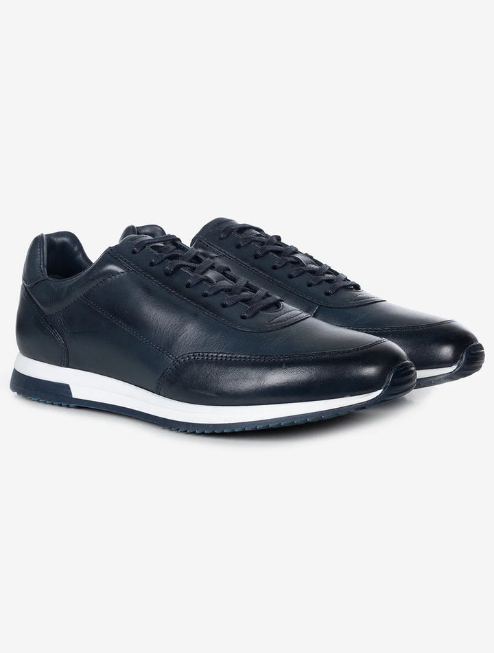 Loake Shoe Makers Bannister Calf Leather Navy Trainer