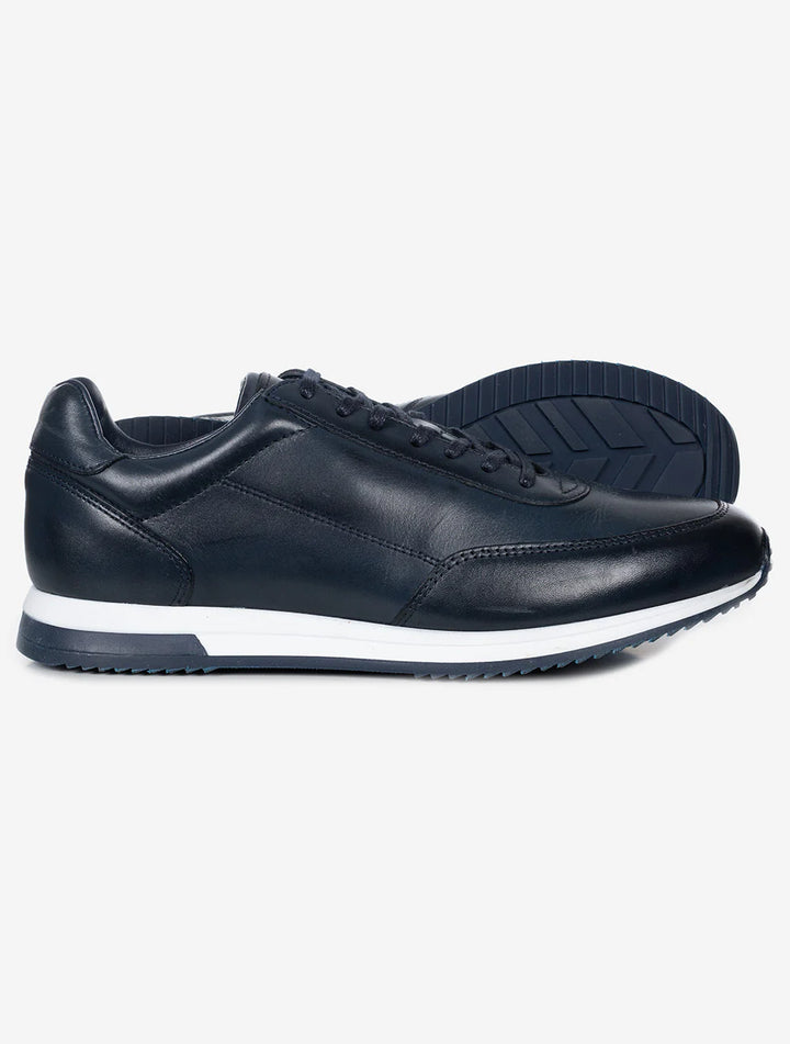 Loake Shoe Makers Bannister Calf Leather Navy Trainer
