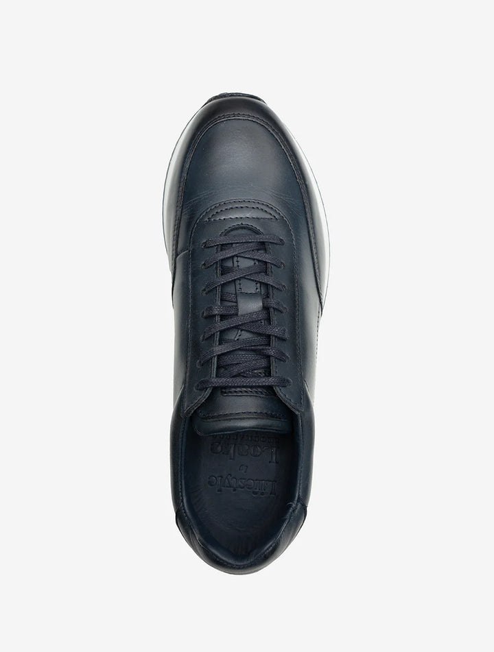 Loake Shoe Makers Bannister Calf Leather Navy Trainer