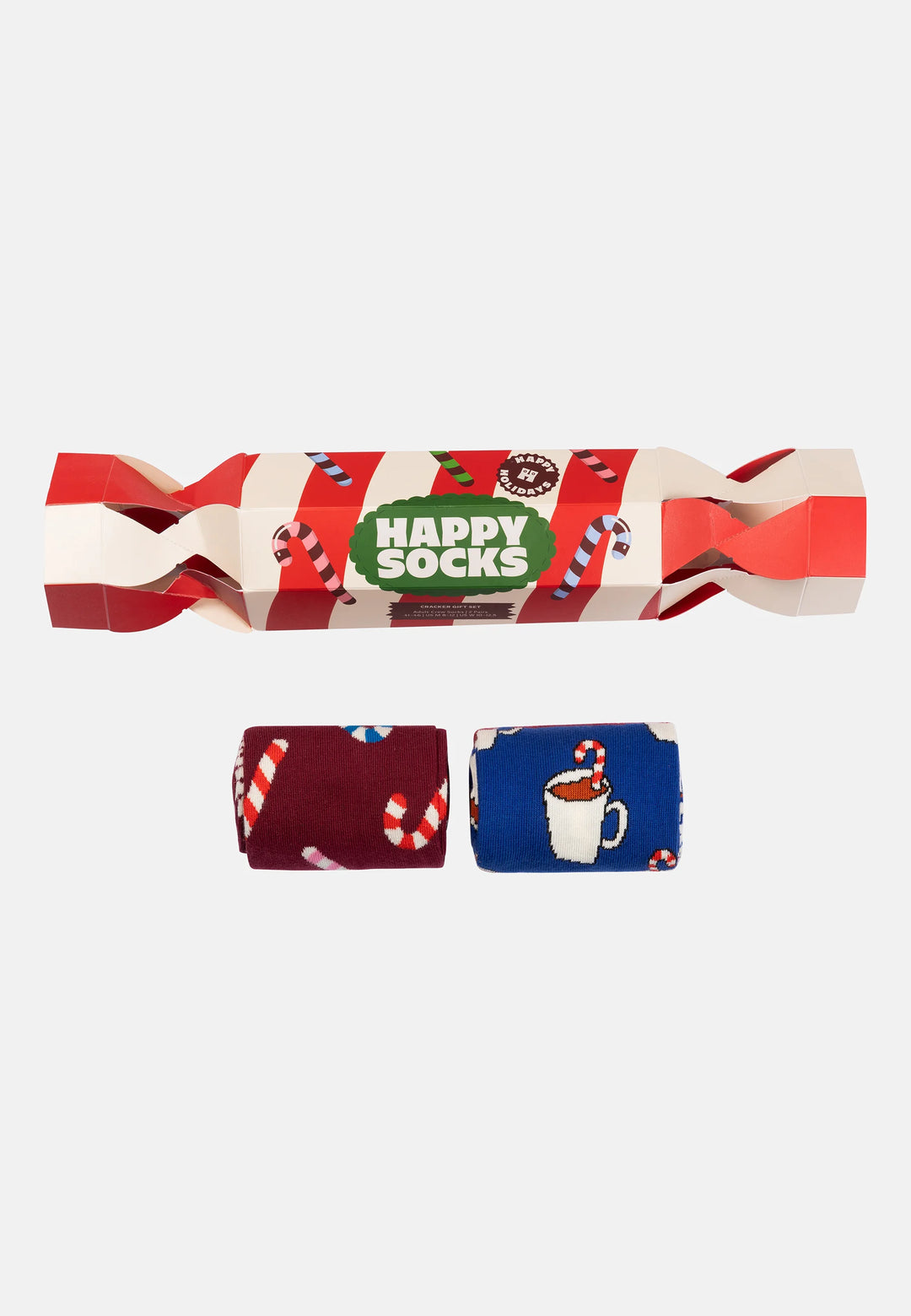 Happy Socks 2-pack Holiday Striped Cracker Dark Red