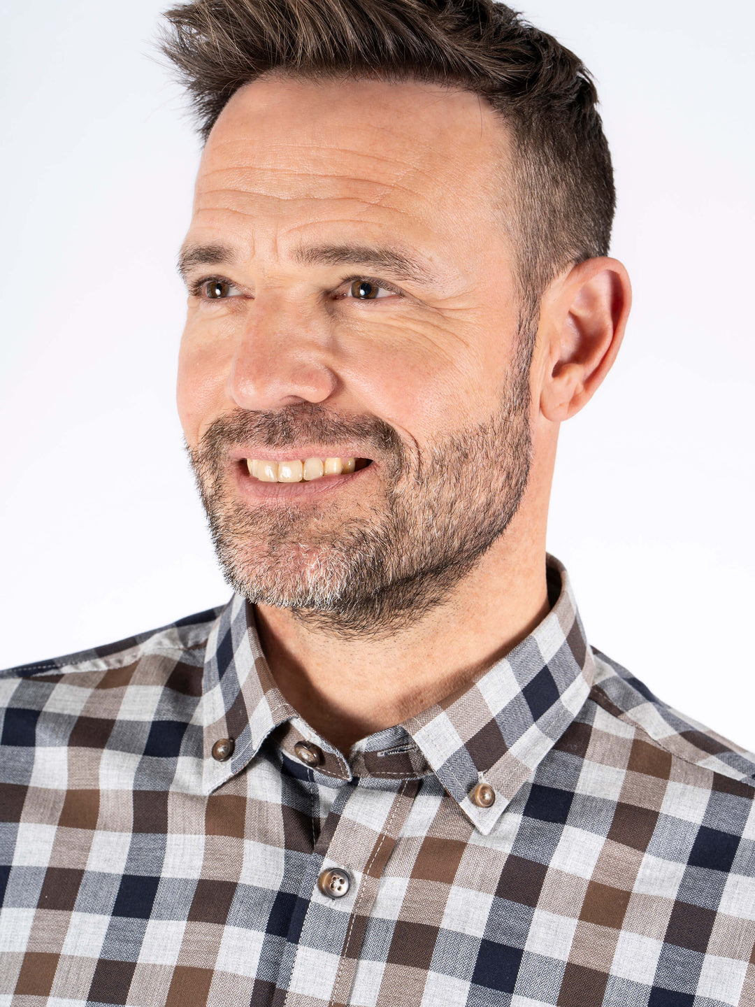 Pre End Check Shirt Mid Brown