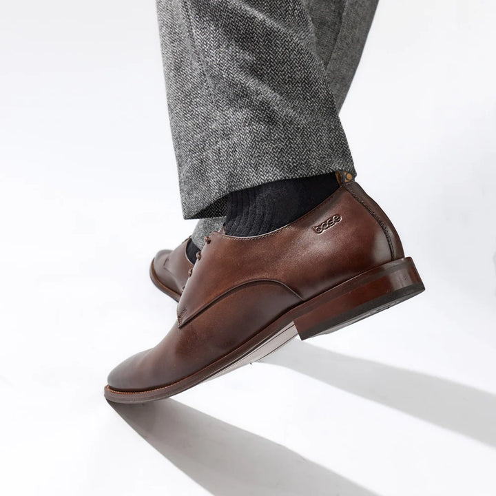 Base London Marley Washed Derby Shoes Brown