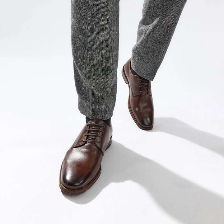 Base London Marley Washed Derby Shoes Brown