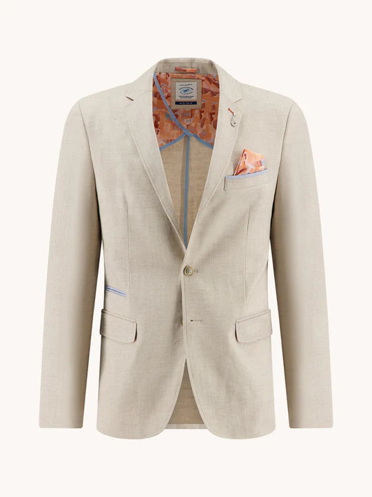 A Fish Named Fred Linen Look Blazer Sand