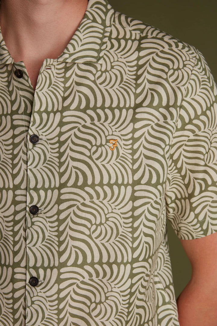 Farah Cadmun Short Sleeve Oxford Shirt Rocket Green image 2