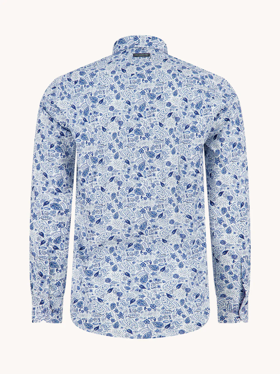 A Fish Named Fred Shirt Flower Lines Cobalt