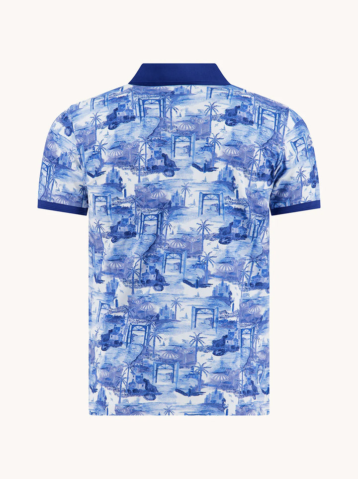 A Fish Named Fred Polo Shirt Impression Island Cobalt