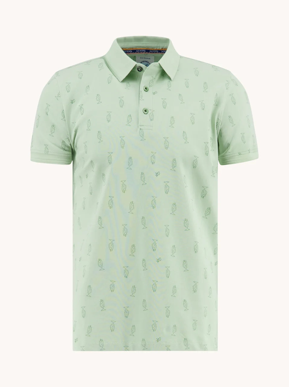 A Fish Named Fred Polo Shirt Fish Olive Green