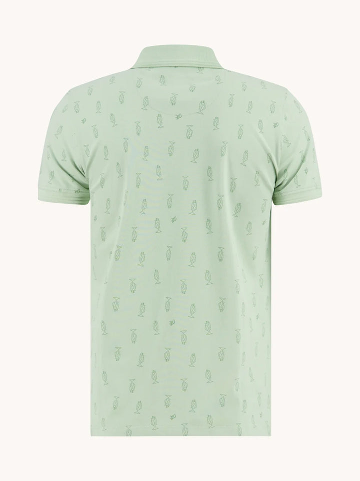 A Fish Named Fred Polo Shirt Fish Olive Green
