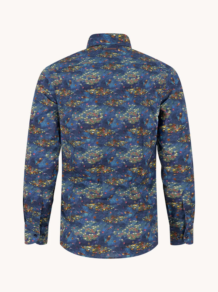 A Fish Named Fred Shirt Water Garden Night Sky Blue
