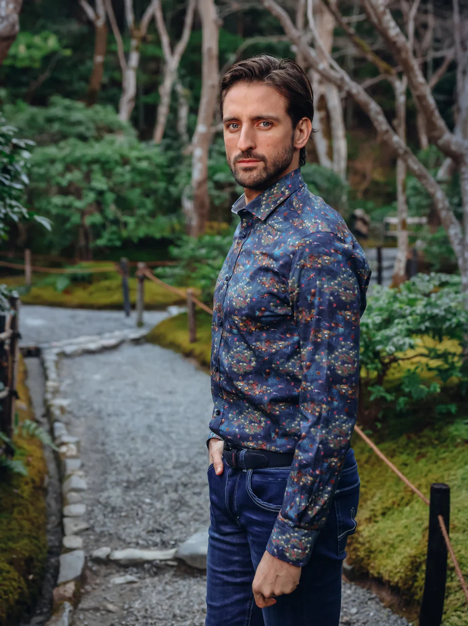 A Fish Named Fred Shirt Water Garden Night Sky Blue