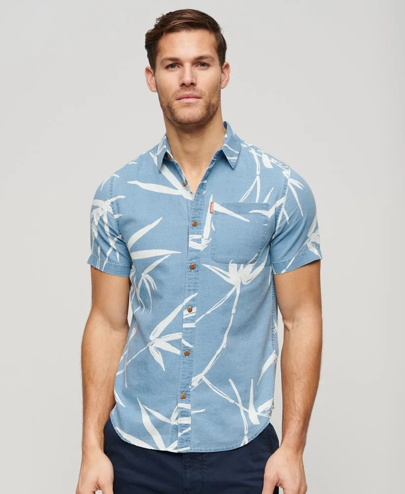 Superdry Vintage Loom Short Sleeve Shirt Heavy Wash Bamboo image 1