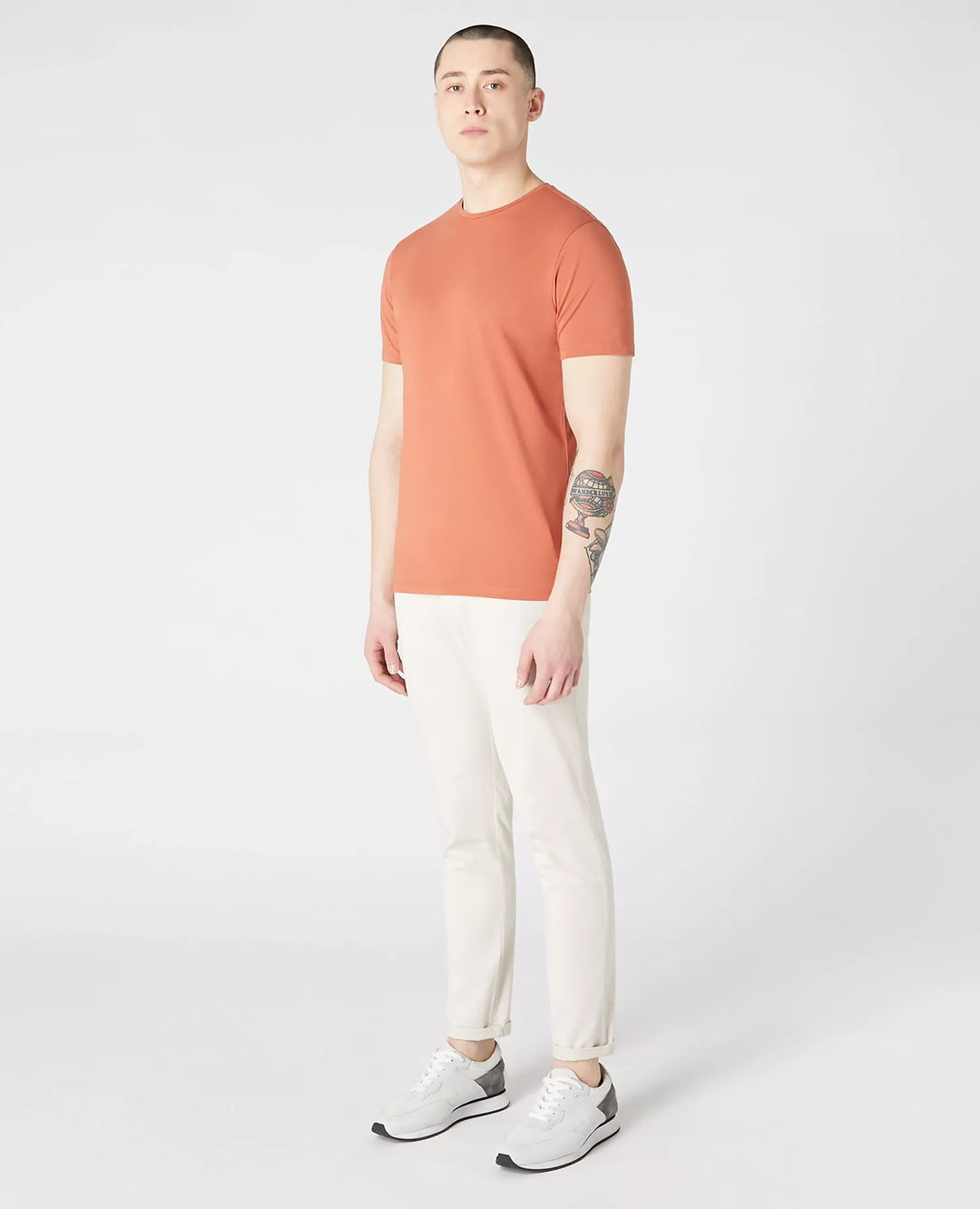 Remus Uomo Dark Orange Short Sleeve Casual Top
