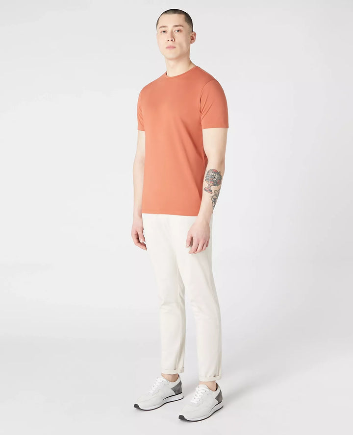 Remus Uomo Dark Orange Short Sleeve Casual Top