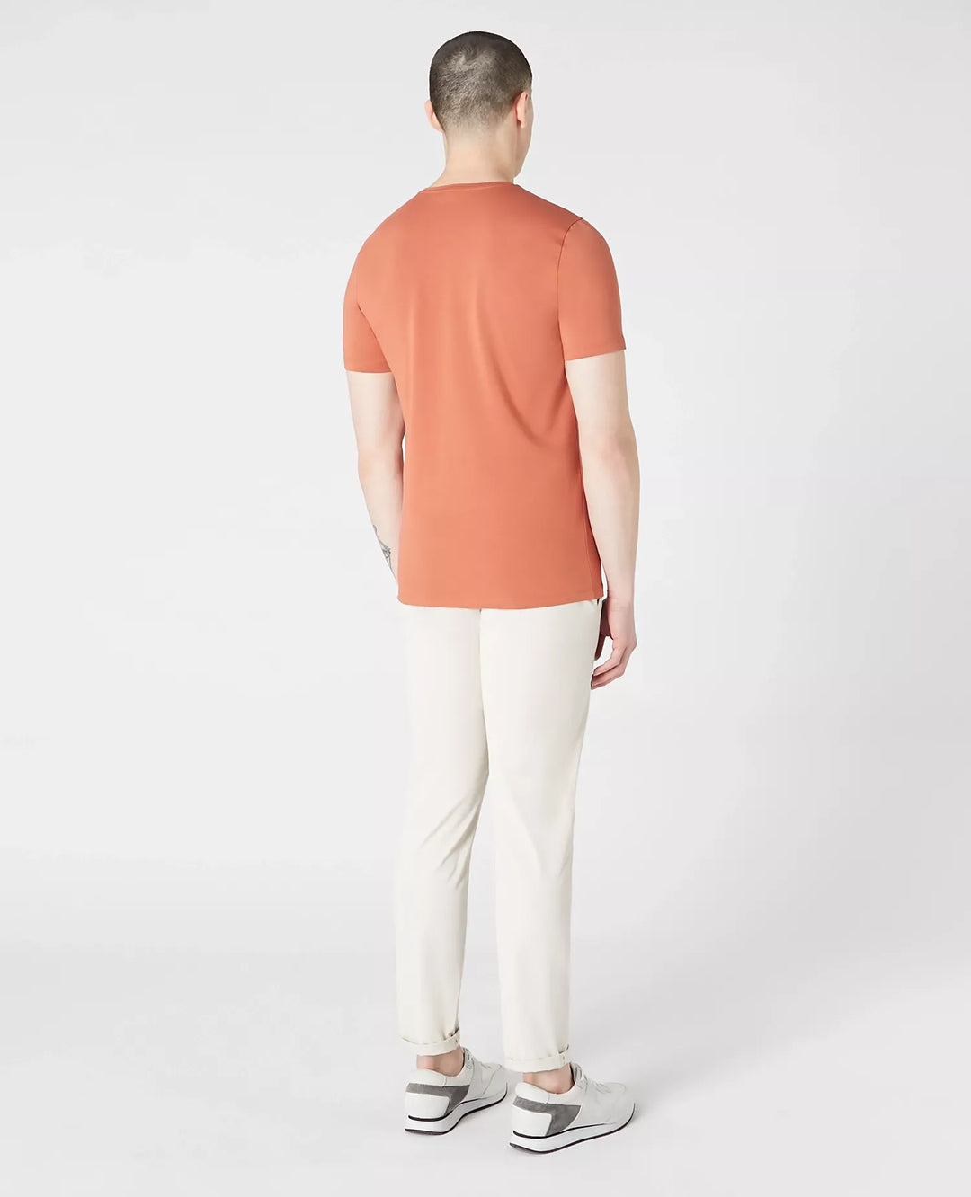 Remus Uomo Dark Orange Short Sleeve Casual Top
