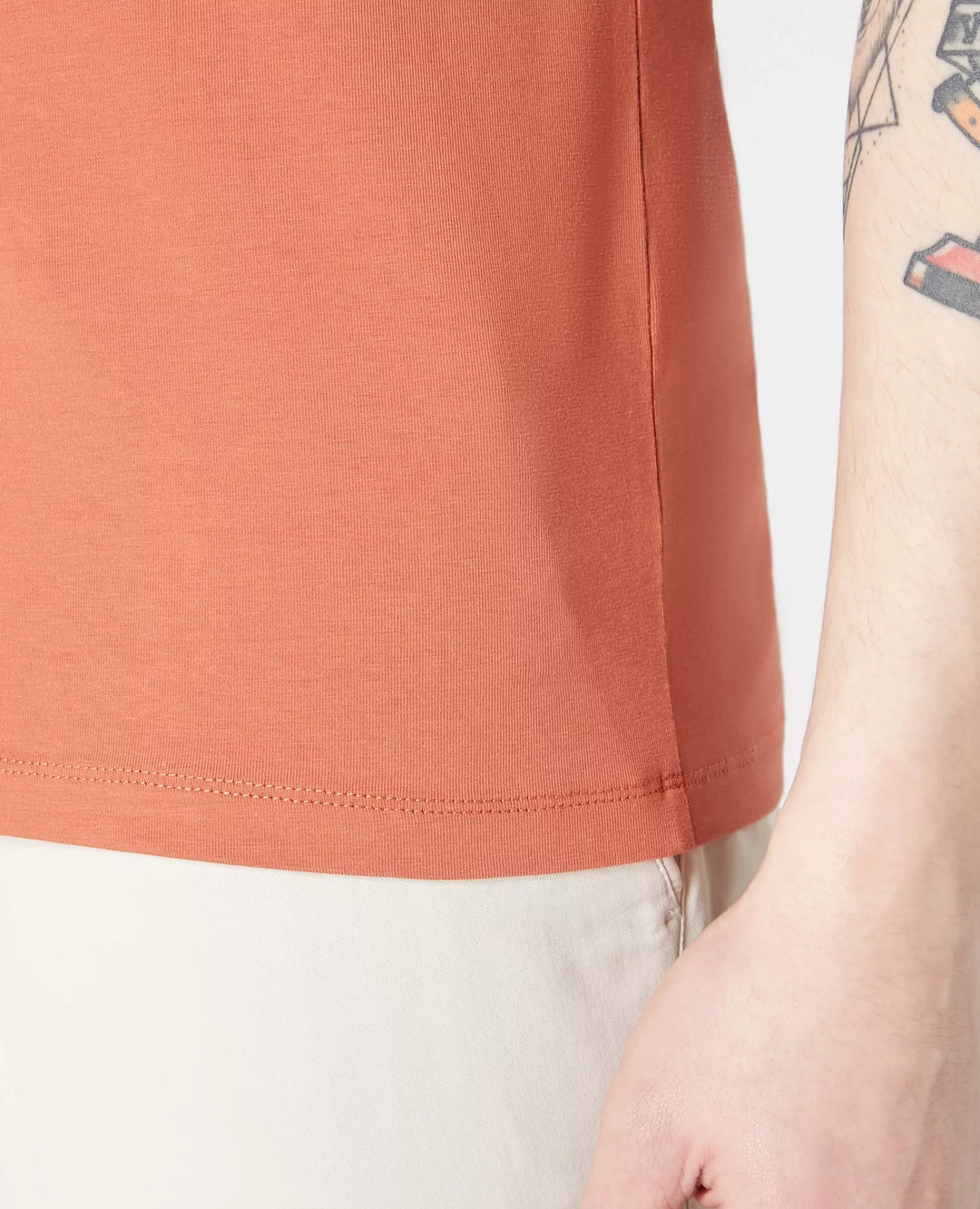Remus Uomo Dark Orange Short Sleeve Casual Top