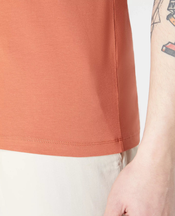 Remus Uomo Dark Orange Short Sleeve Casual Top