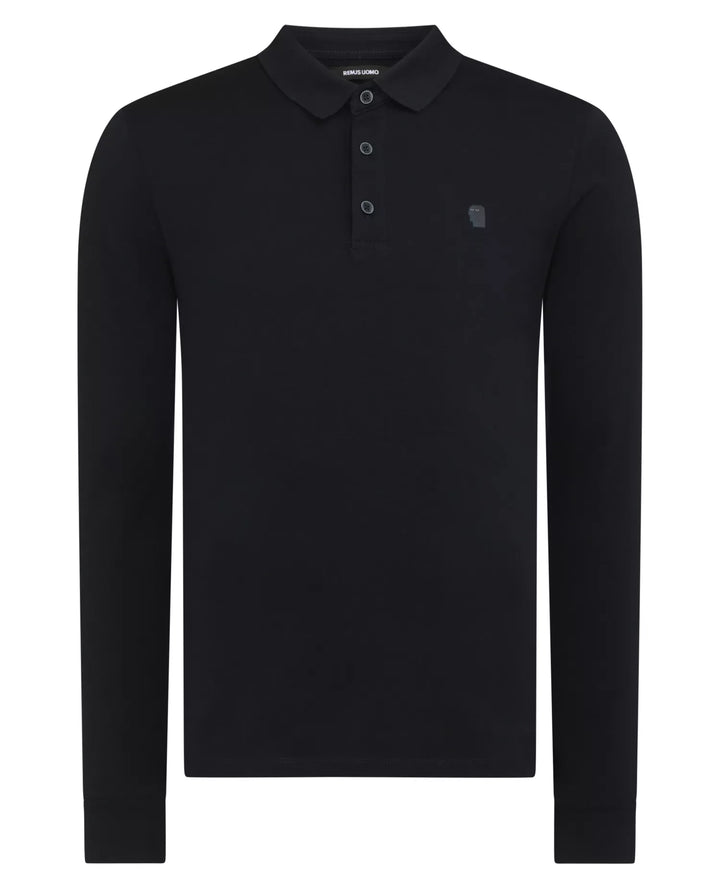 Remus Uomo Long Sleeve Polo Navy