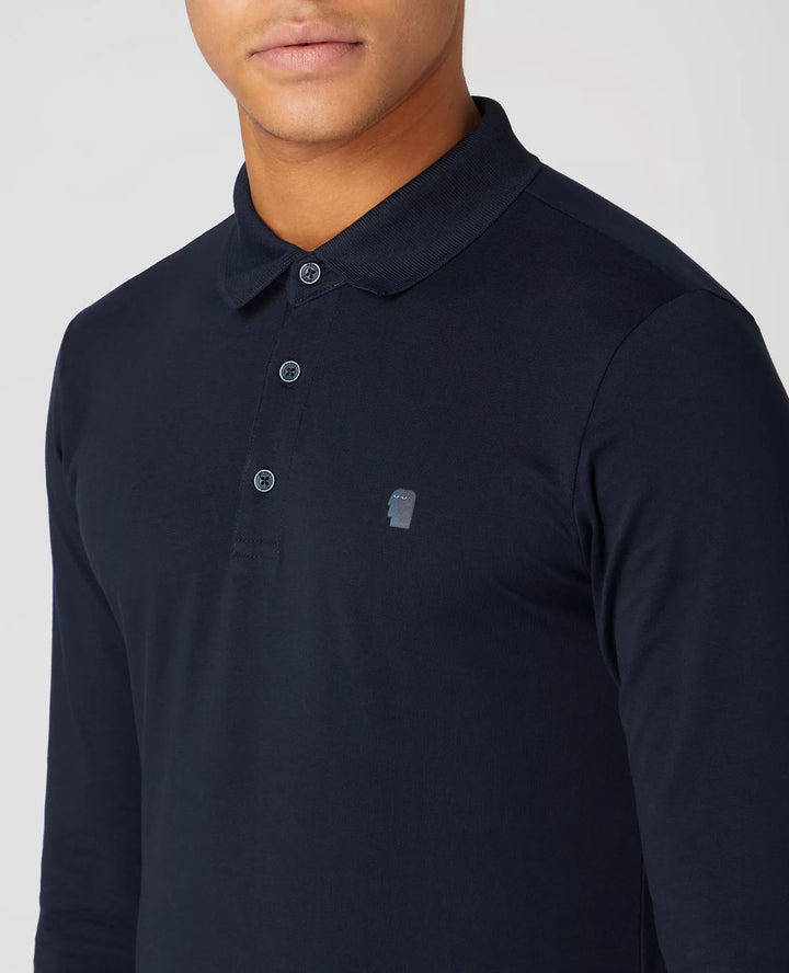 Remus Uomo Long Sleeve Polo Navy