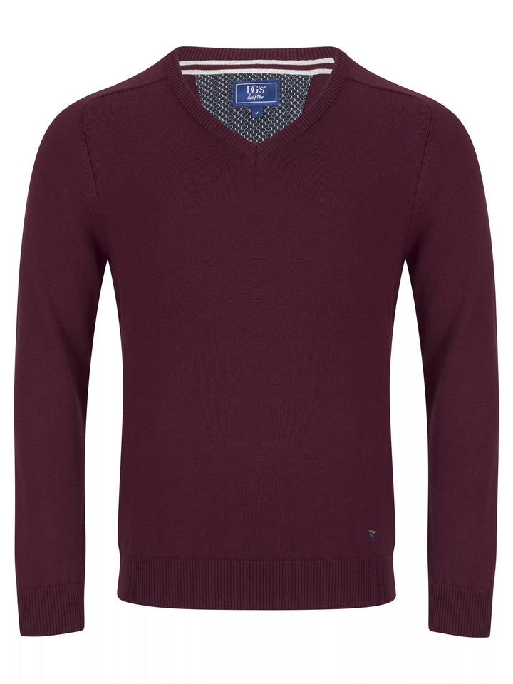 DG's Drifter Crew V-Neck Sweater Wine