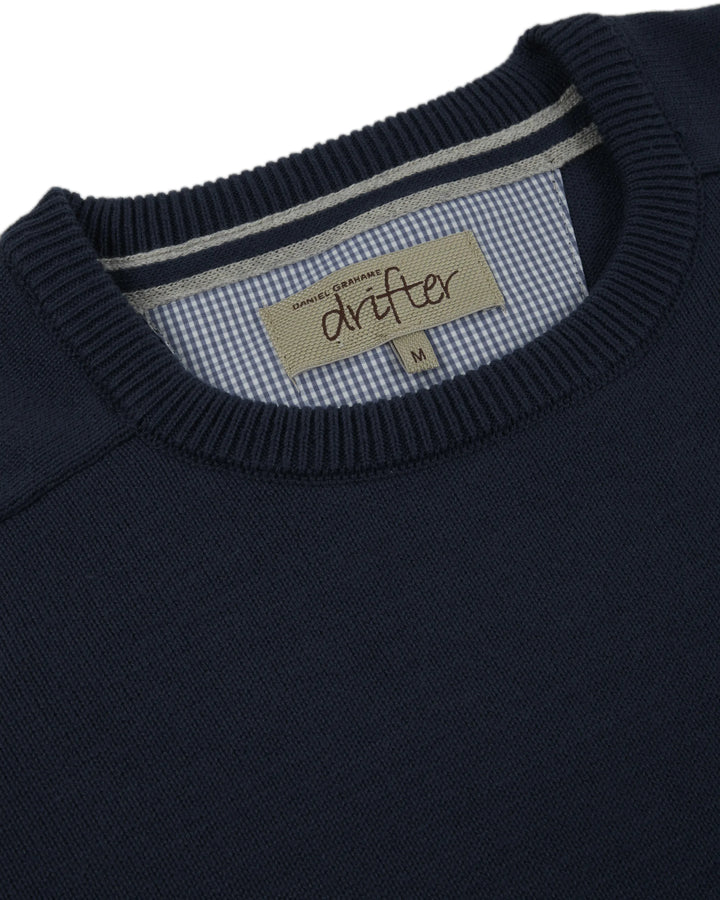 Drifter By Daniel Grahame Crew Neck Sweater Dark Blue