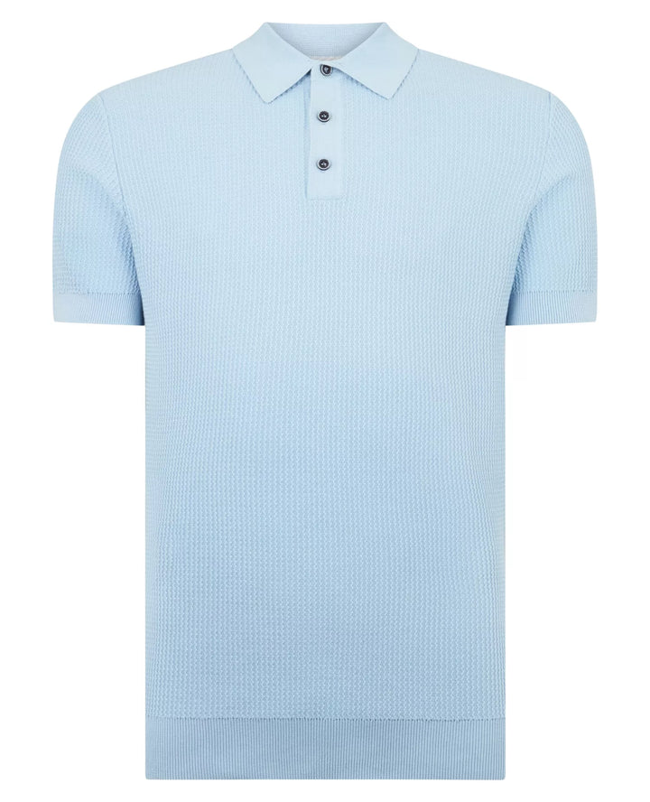 Remus Uomo Knit Polo Sky Blue