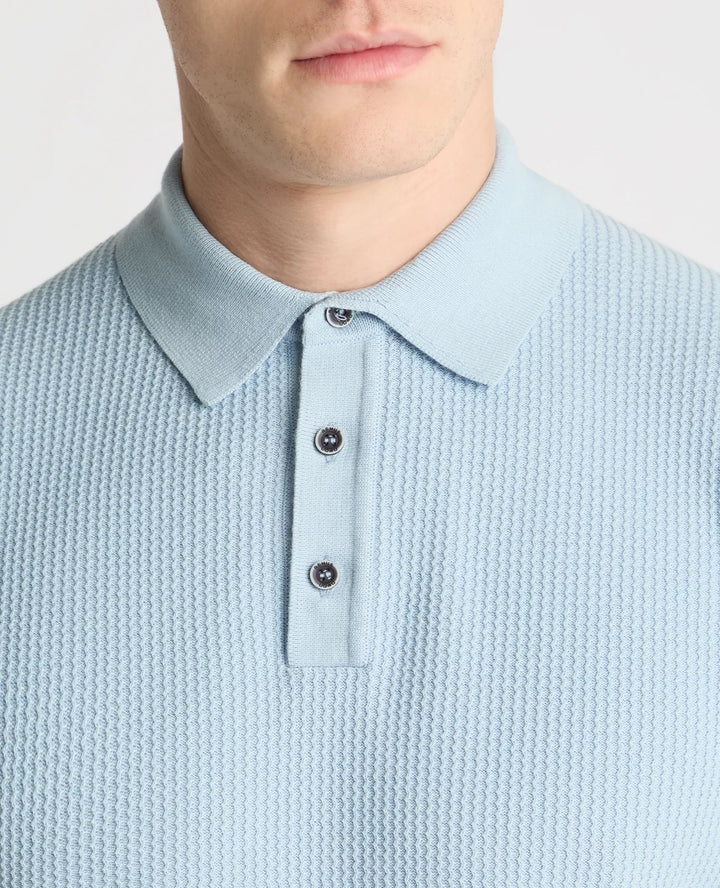 Remus Uomo Knit Polo Sky Blue