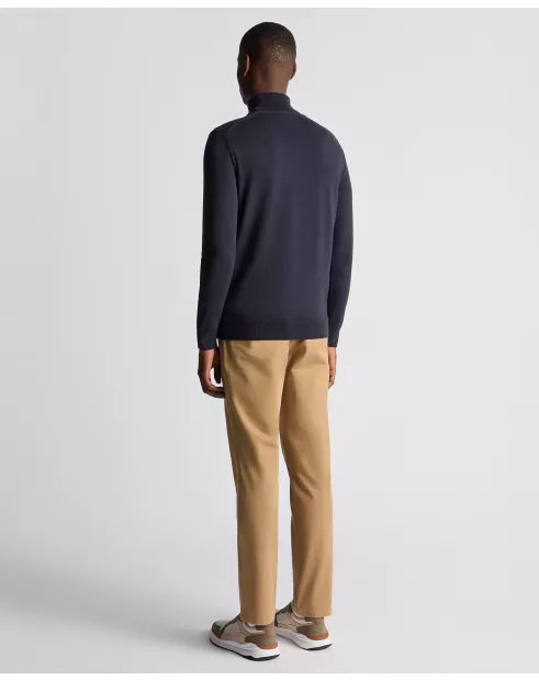 Remus Uomo Dark Blue Long Sleeve Roll Neck Sweater