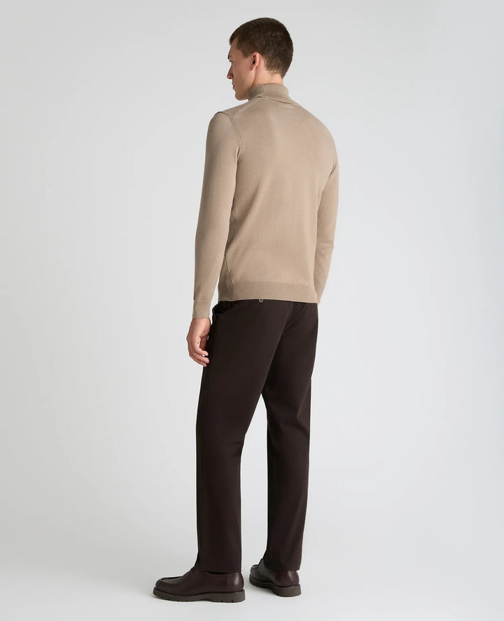 Remus Uomo Long Sleeve Roll Neck Sweater Stone