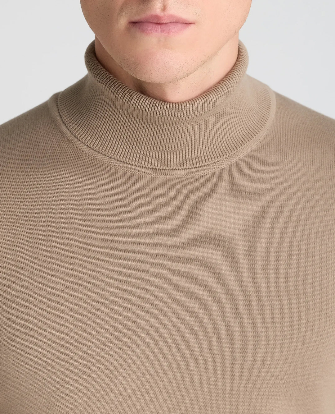 Remus Uomo Long Sleeve Roll Neck Sweater Stone