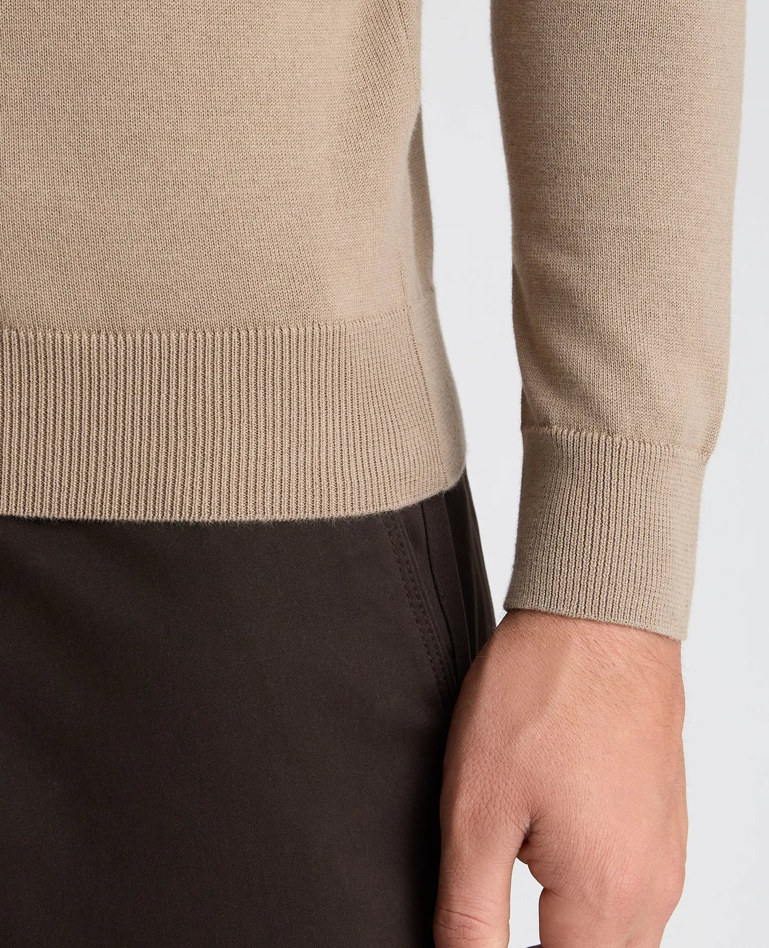 Remus Uomo Long Sleeve Roll Neck Sweater Stone
